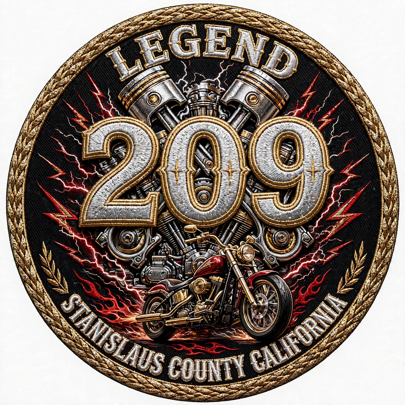 209 Legend embroidered patch — earned by riding, never bought